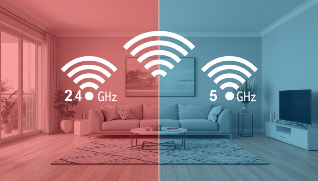 Comparison between 2.4 GHz and 5 GHz WiFi bands