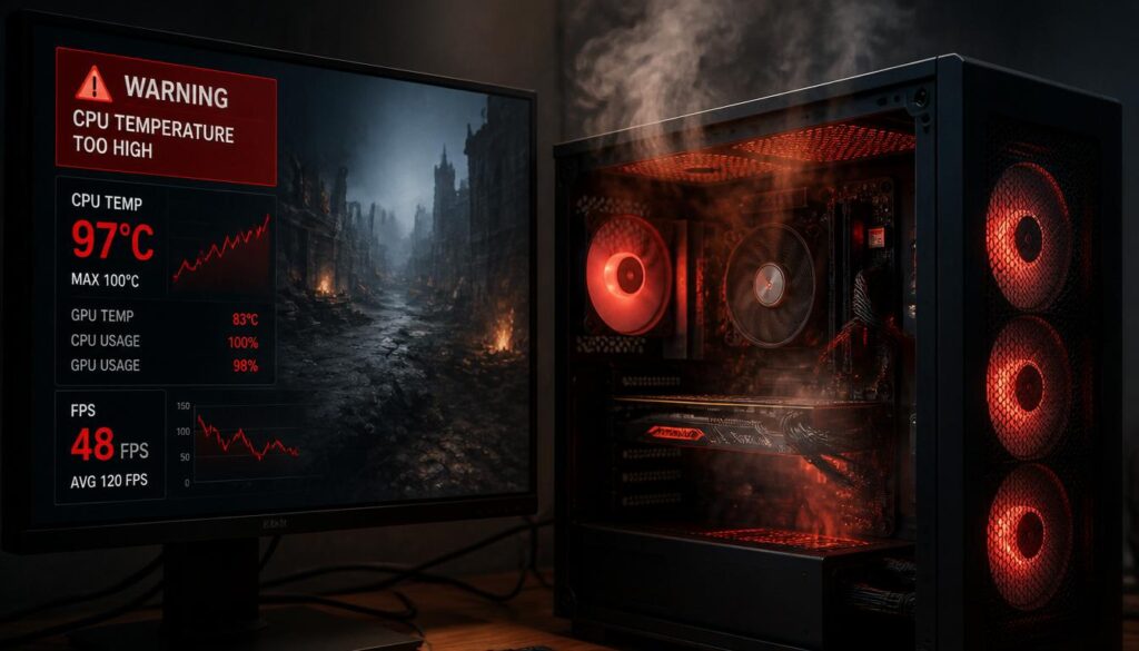 CPU overheating warning signs in Windows 11 computer