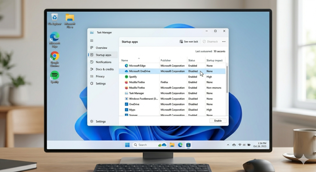 Disable OneDrive startup apps in Windows 11