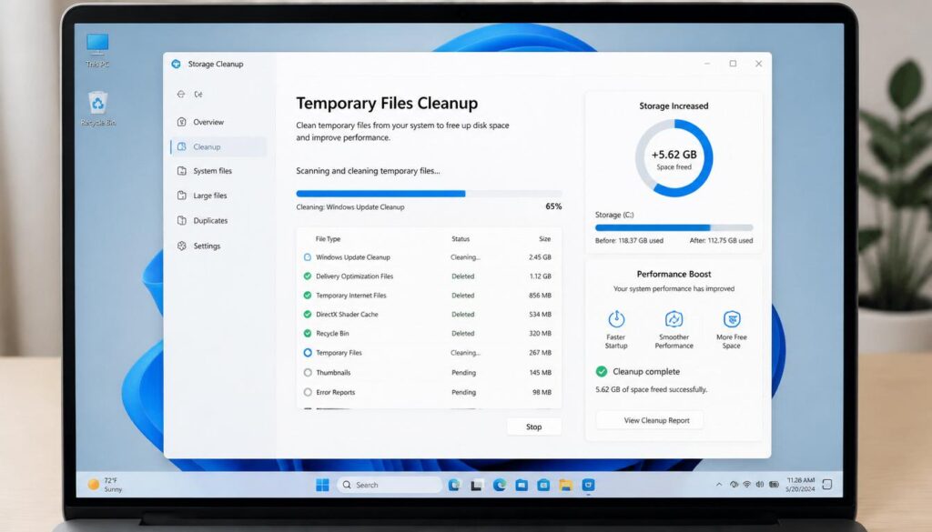 Windows 11 temporary files delete safe method to improve performance