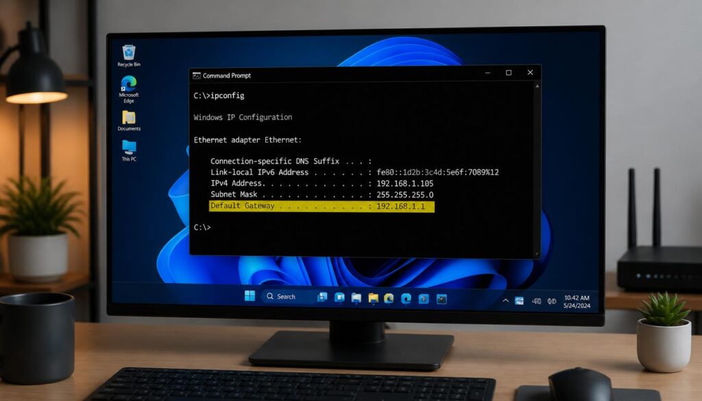 Finding router IP address on Windows computer
