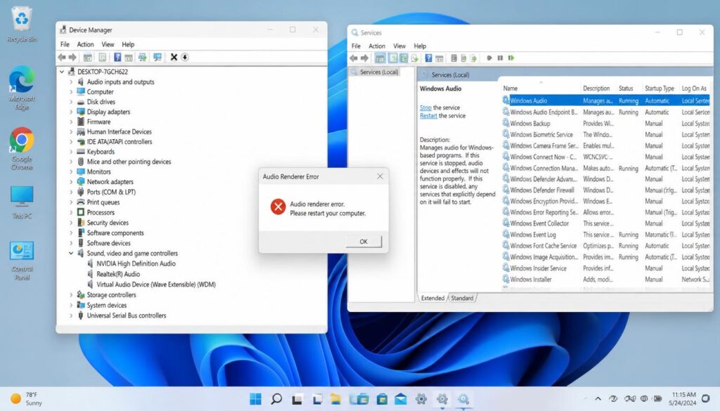 How to fix audio renderer error in Windows 11