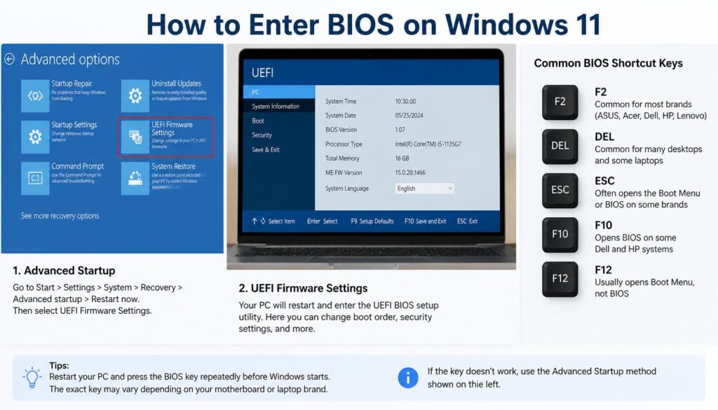 How to enter BIOS in Windows 11 step by step