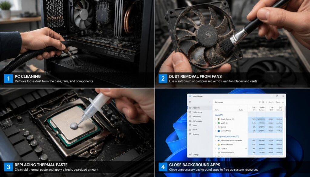 Ways to reduce high CPU temperature in Windows 11