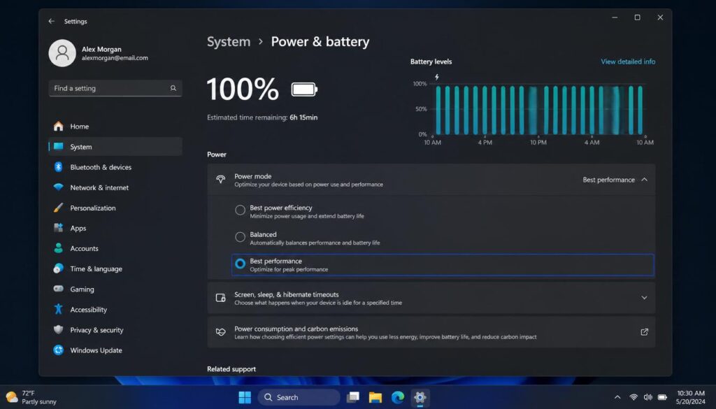 Enable best performance mode in Windows 11