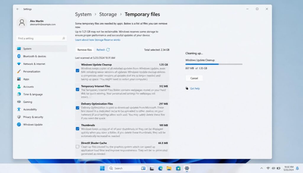 Clean temporary files to make Windows 11 faster