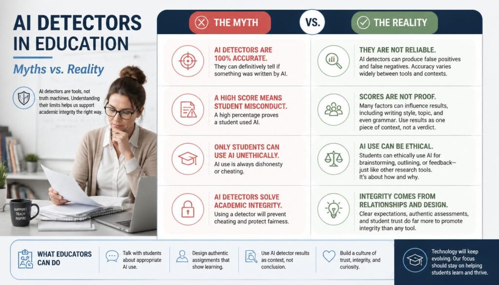 AI detector myths versus reality for students and teachers