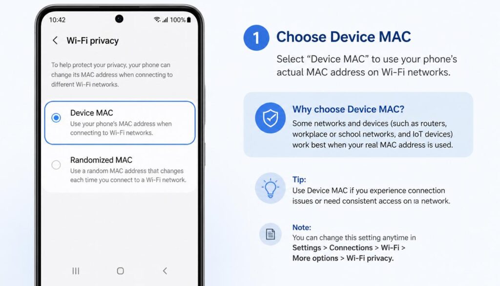 Disable MAC address randomization to fix WiFi authentication issues