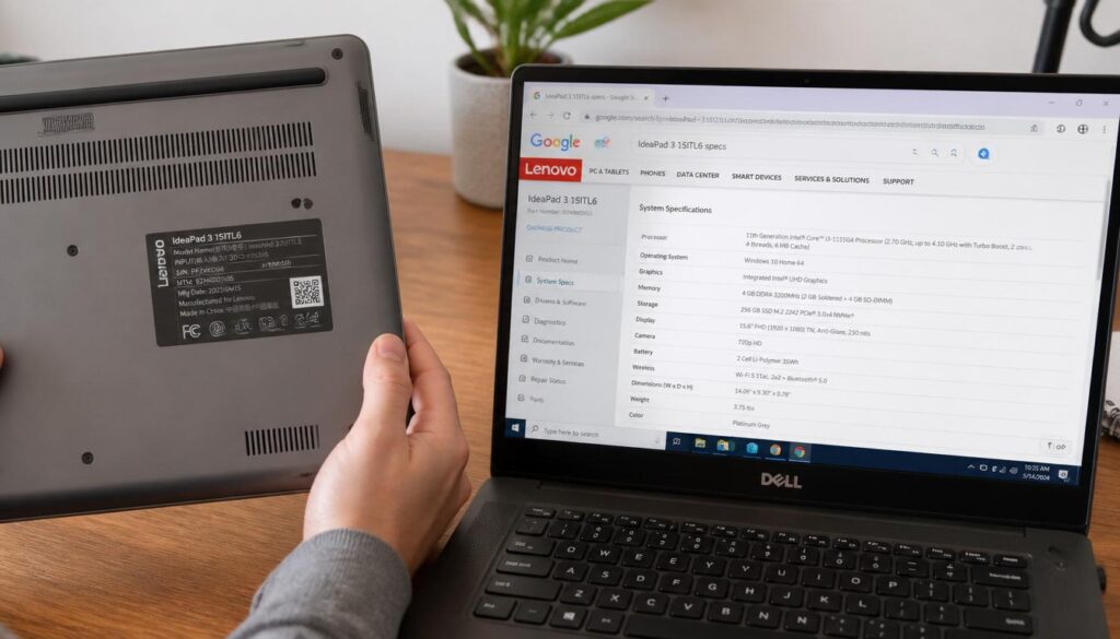 how to find laptop screen size using model number