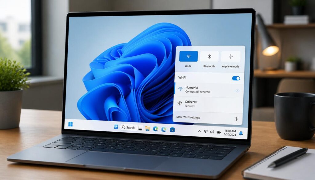 Find SSID on Windows 11 network settings