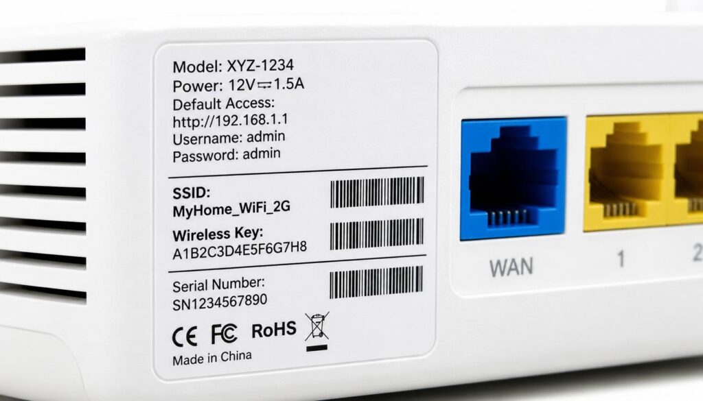 How to find SSID on router label
