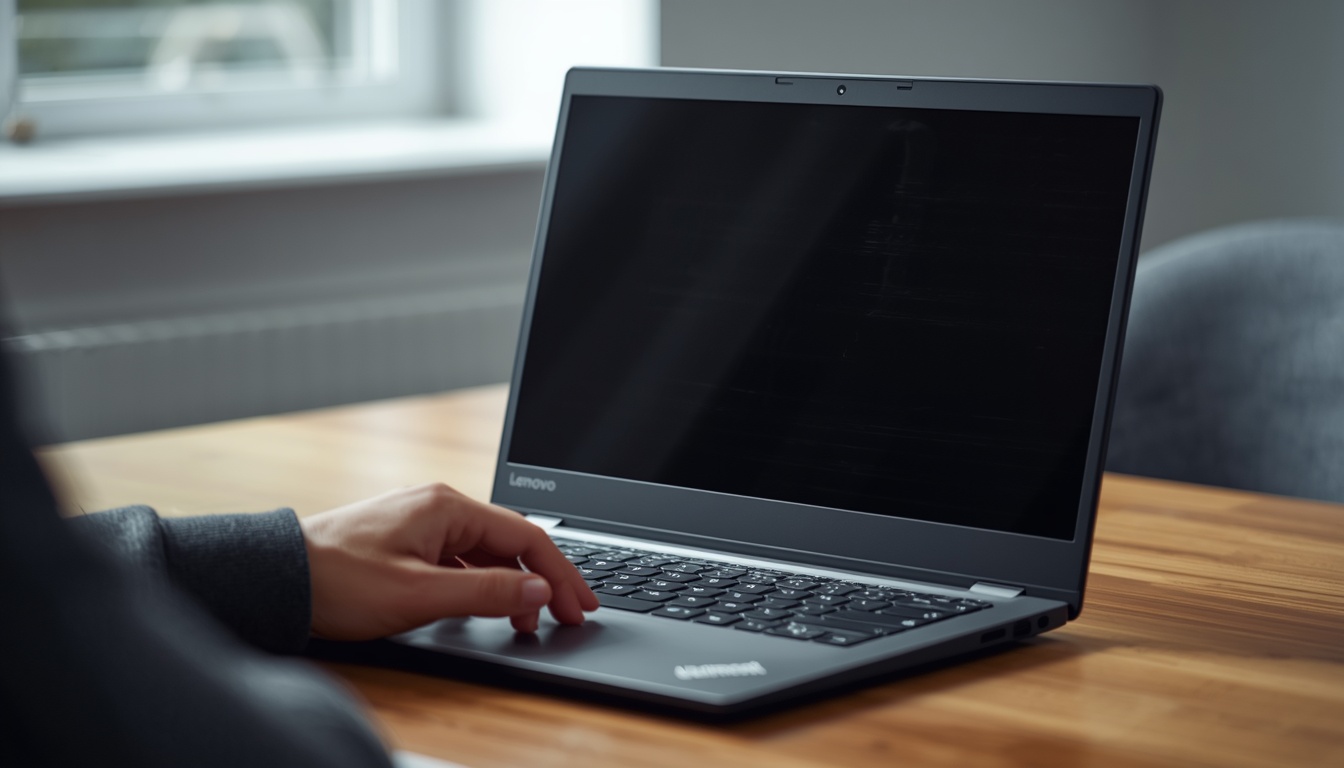 Lenovo laptop showing black screen with horizontal lines — how to fix Lenovo laptop screen problems guide