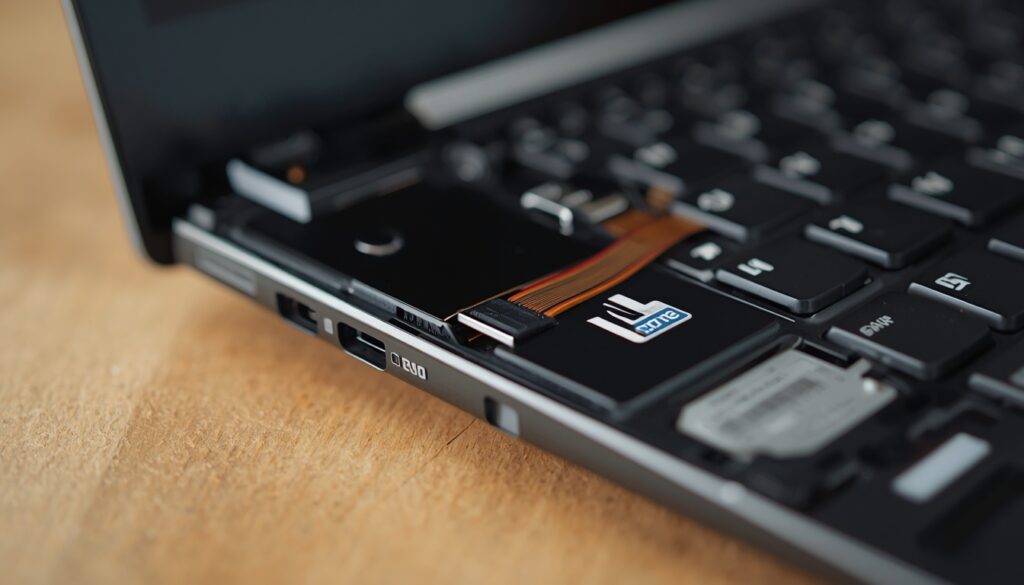 Lenovo IdeaPad display cable running through hinge — common cause of screen flickering on Lenovo laptops