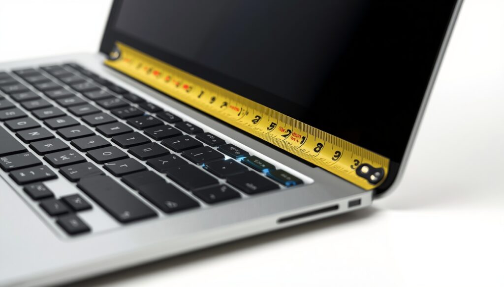 measuring laptop screen diagonally from corner to corner