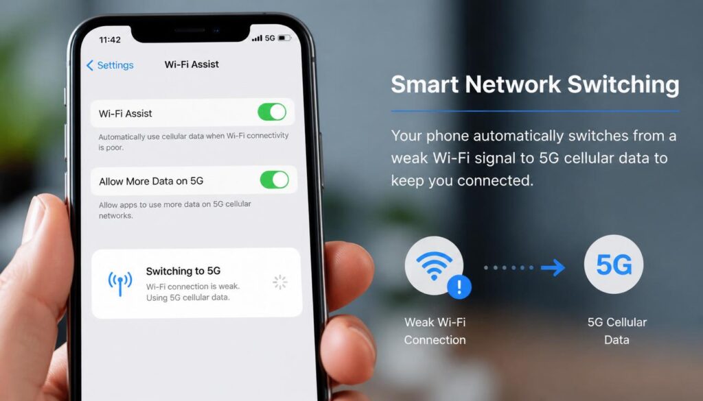 iphone wifi assist and android smart network switching causing cellular data usage