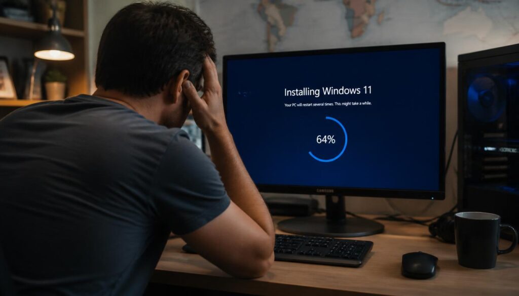 Windows installation stuck at 35%, 46%, 64%, or 99% during setup