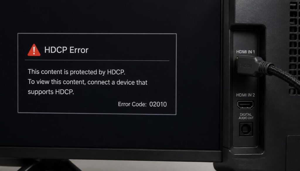 Troubleshooting DRM black screen and HDCP HDMI cable errors during screen mirroring