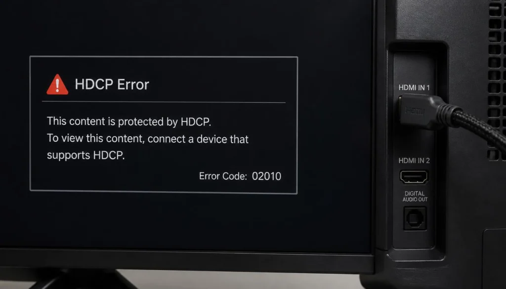 Troubleshooting DRM black screen and HDCP HDMI cable errors during screen mirroring