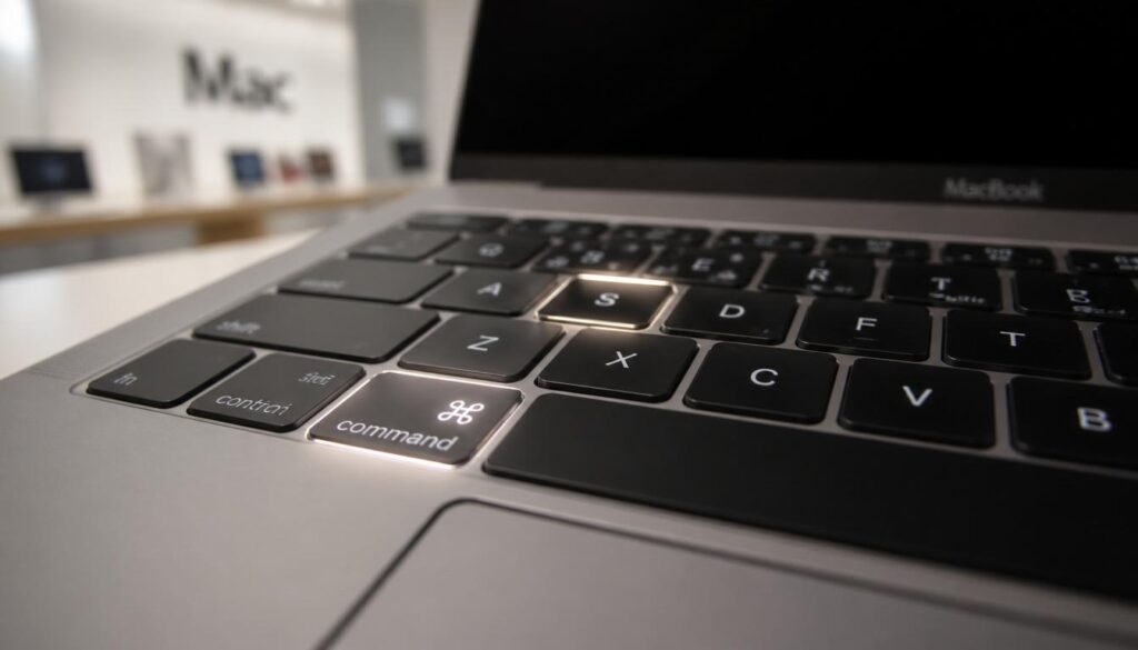MacBook keyboard highlighting the Command and W keys used to close a window on macOS"