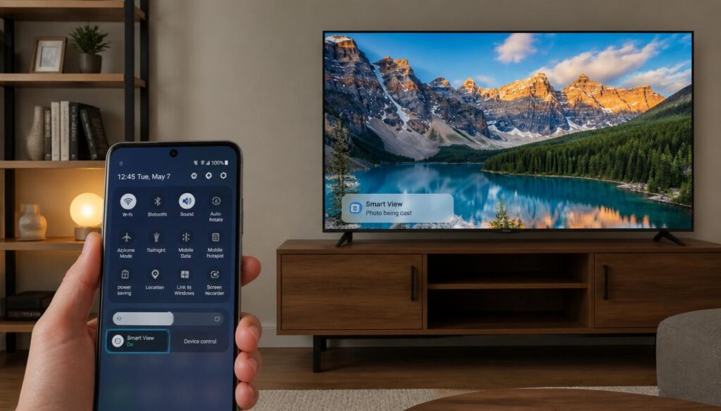 Connecting Android Smart View to a Smart TV using Miracast and WiFi Direct without a wireless router