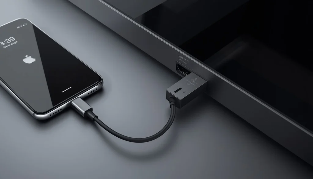 Can You Screen Mirror Without WiFi
USB Type C to HDMI adapter plugged into an Android phone for wired screen mirroring without WiFi