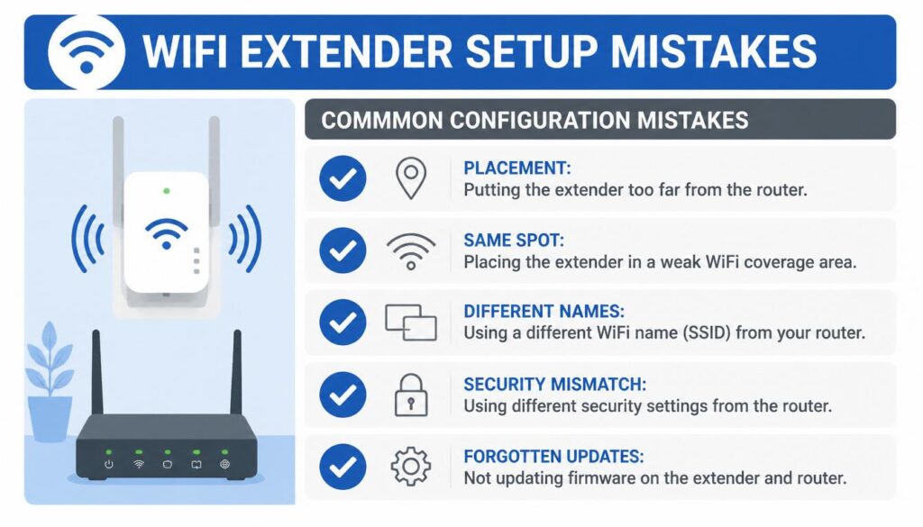 How To Set Up WiFi Extender
Common WiFi extender setup mistakes checklist