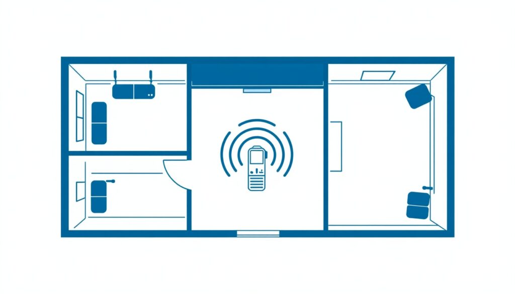 Correct WiFi extender placement between router and dead zone
