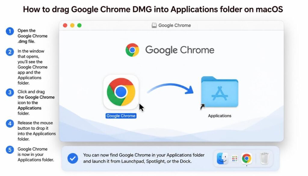 How to Download Chrome on Mac
How to drag Google Chrome DMG into Applications folder on macOS