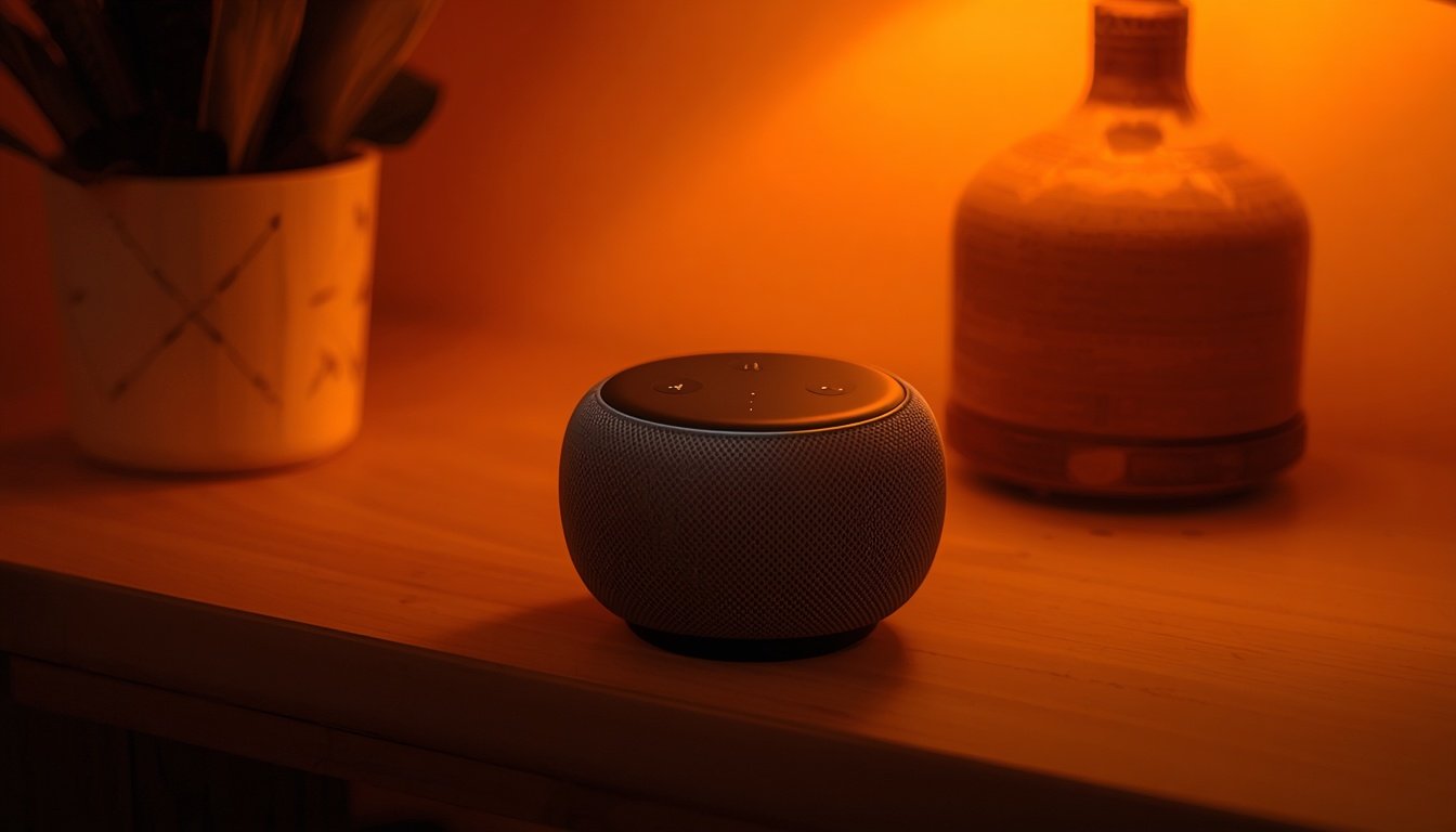Echo Dot orange setup light activated by holding the Action Button
