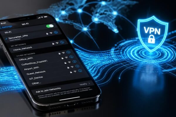 Step by step guide showing how to change IP address on iPhone using VPN, Airplane mode toggle, and manual Wi-Fi settings.