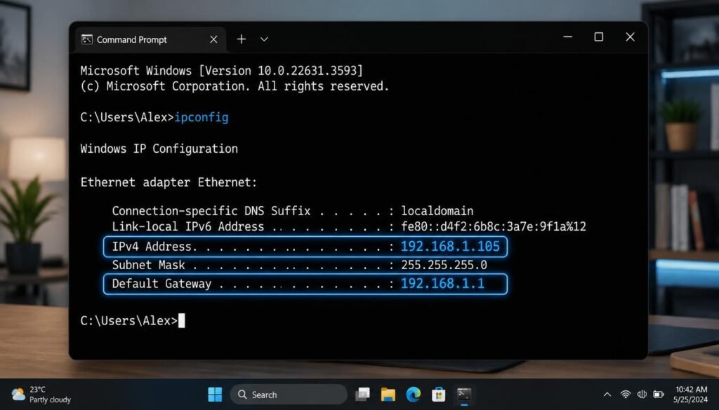 How to find IP address in Windows 10 and 11 using CMD command prompt ipconfig