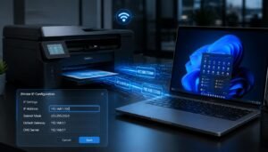 Step-by-step guide showing how to find printer IP address on Windows, Mac, HP, Epson, and router settings