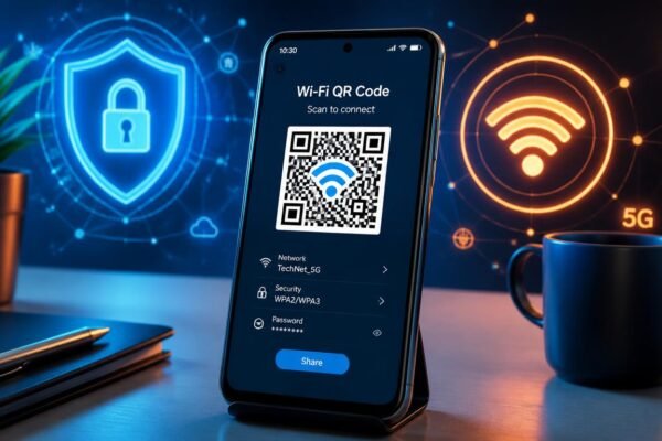 A step by step guide on how to see saved wifi password on android using the native QR code share menu.