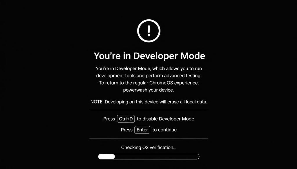 How to Install Linux on a Chromebook
Chromebook Developer Mode boot warning screen